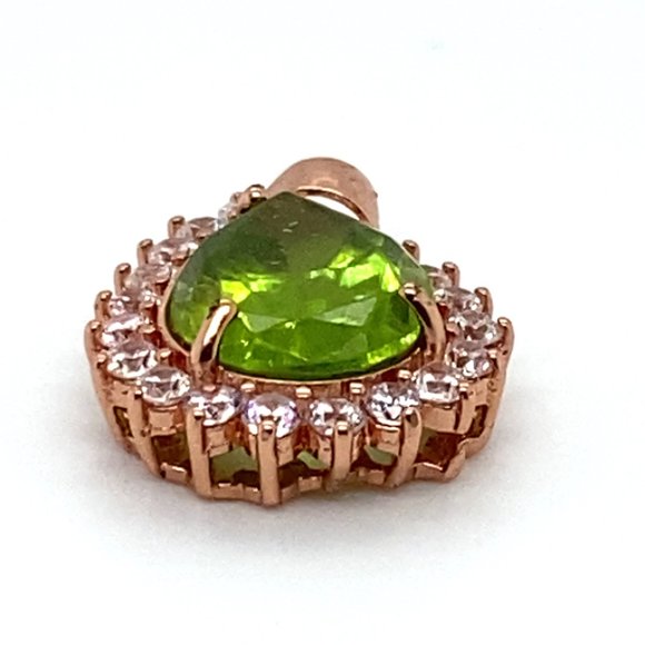 Peridot 4.50ct Rose Gold Finish Solid 925 Sterling Silver Pendant - Picture 7 of 7